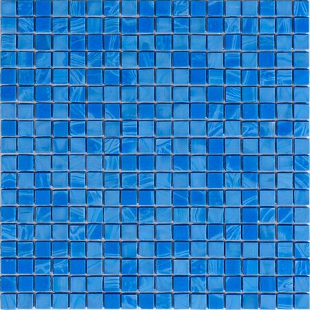 APOLLO TILE Skosh 11.6inx11.6in Glossy Sapphire Blue Glass Mosaic Wall and Floor Tile 18.69 sqft/case, 20PK APLNB88BL561A